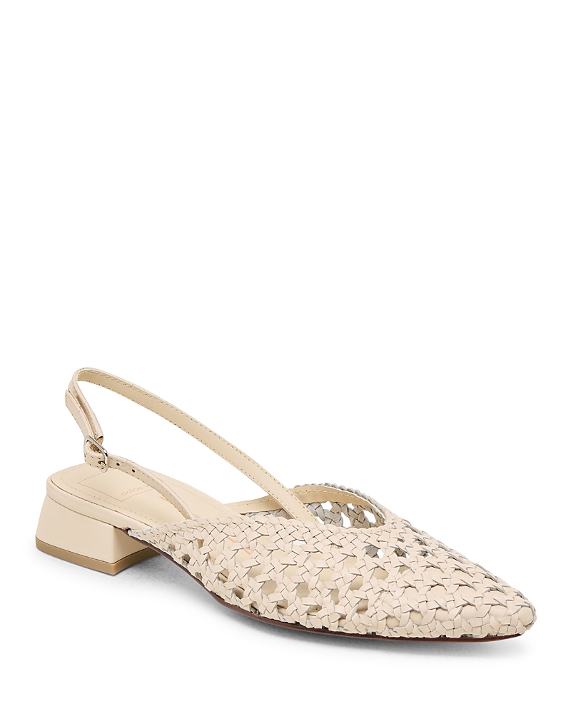 Dolce Vita Birdie Pointed Toe Slingback Flat In Off White