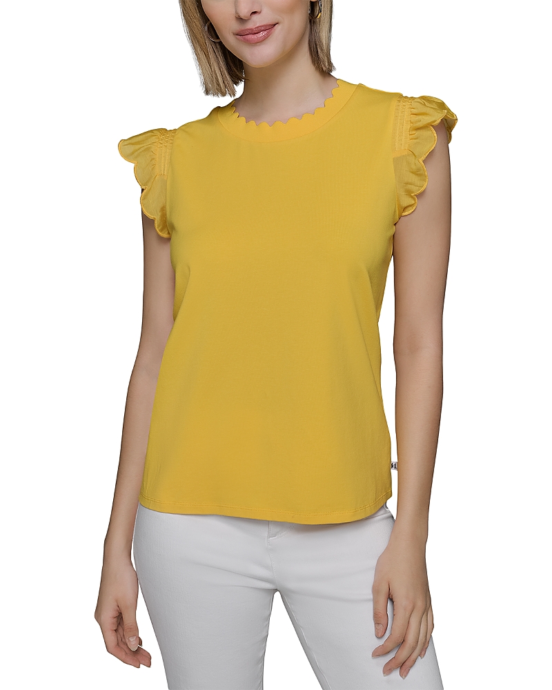 Karl Lagerfeld Paris Sleeveless Ruffled Top