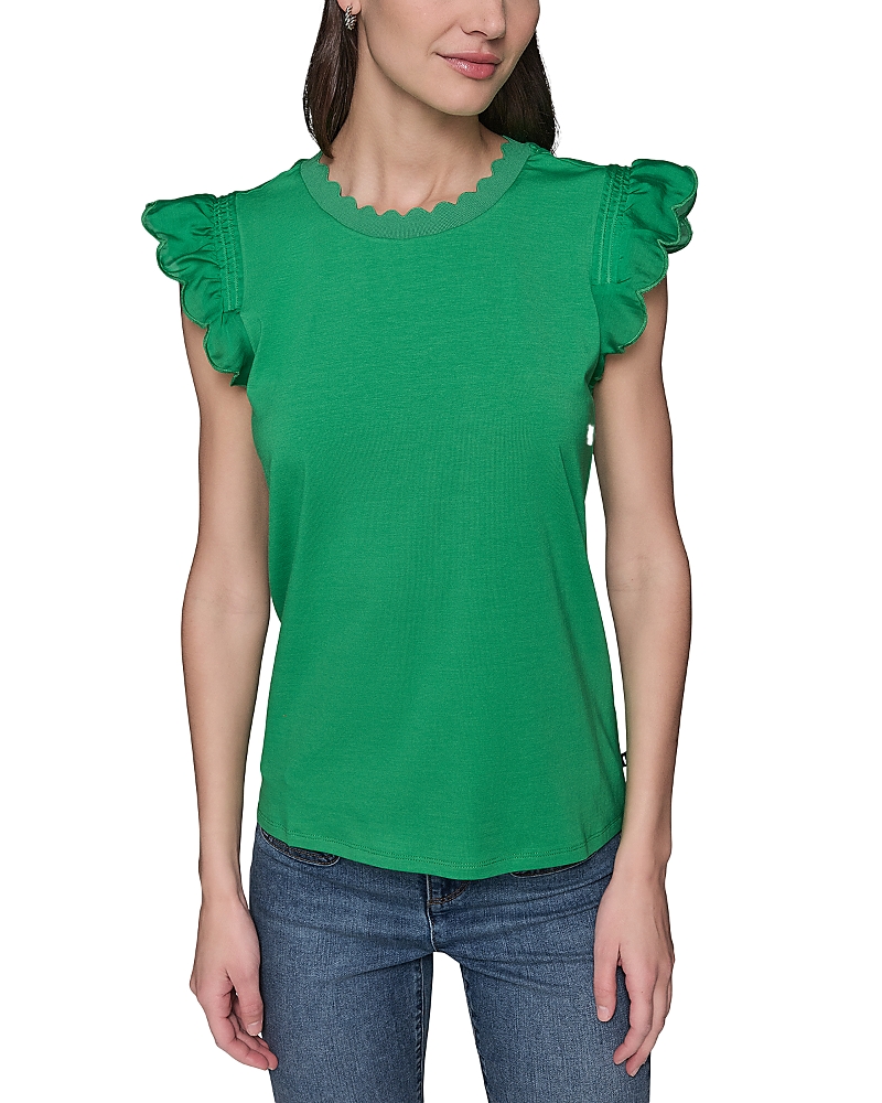 Karl Lagerfeld Paris Sleeveless Ruffled Top