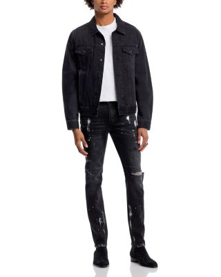 Distressed Skinny Jeans in Distressed Charcoal