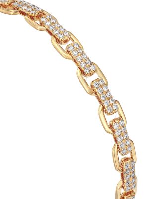Diamond Pav&eacute; Link Bracelet in 14K Yellow Gold, 1.93 tcw