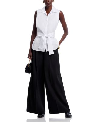 Erdi Tie Waist Sleeveless Blouse