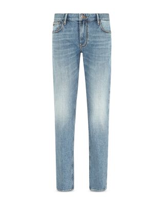 Slim Fit Washed Jeans in Light Blue
