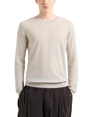 Virgin Wool Basketweave Motif Sweater