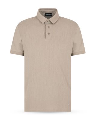 Textured Cotton Allover Jacquard Chevron Motif Polo