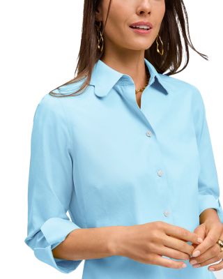 Gwen 3/4 Sleeved Pinpoint Oxford Shirt