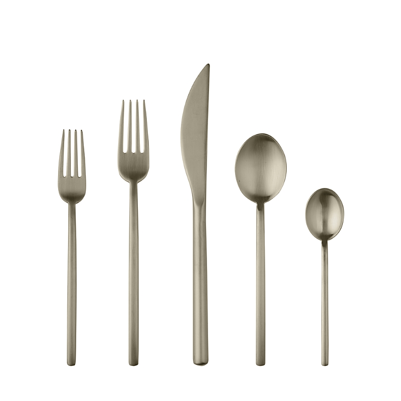 Mepra Duo Ice Flatware 5-piece Place Setting In Gold
