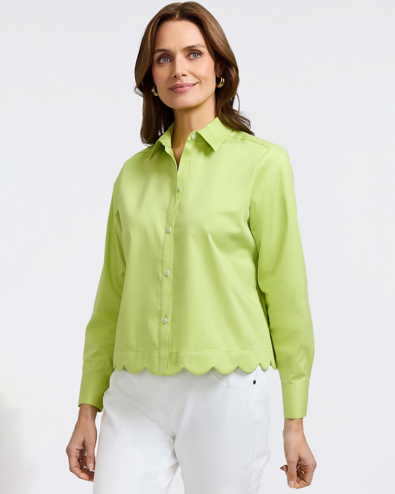 Foxcroft Scarlett Long Sleeved Matte Sateen Shirt
