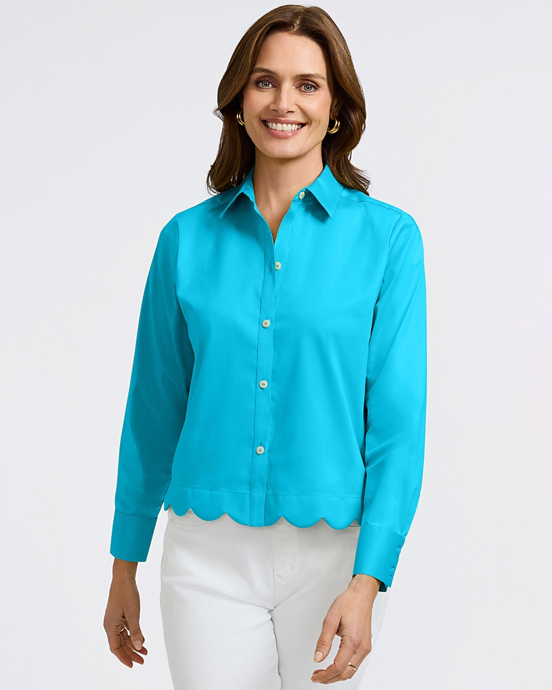 Foxcroft Scarlett Long Sleeved Matte Sateen Shirt