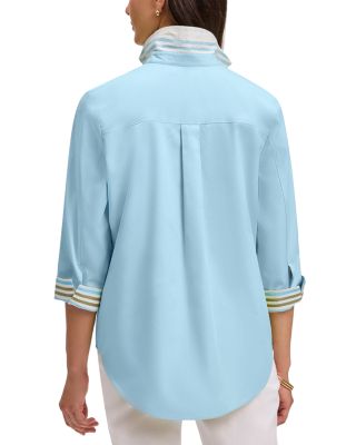 Margie 3/4 Sleeved Pinpoint Oxford Shirt