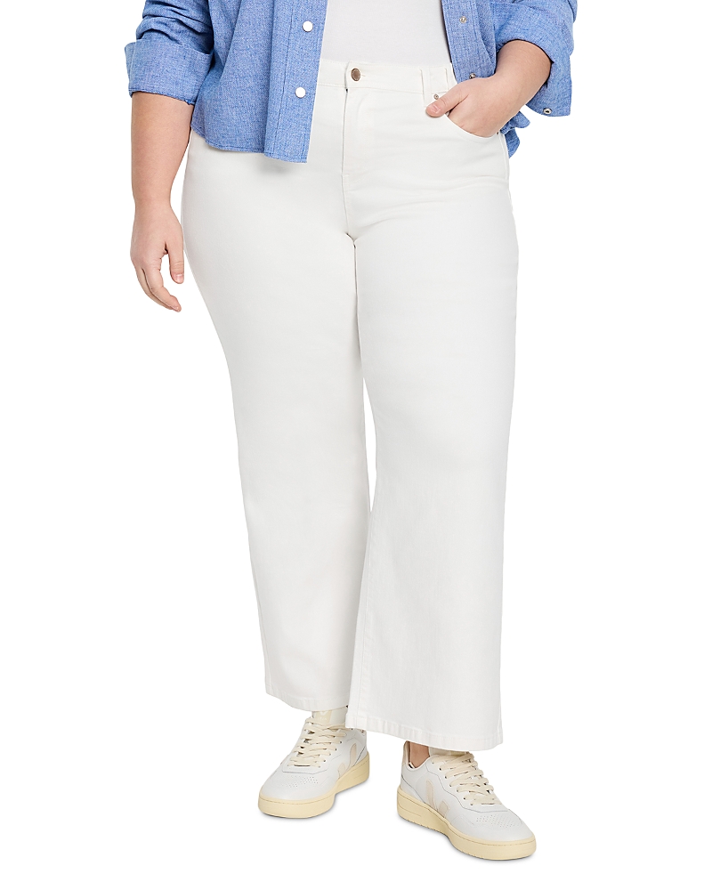 Nic+zoe Plus Weekend High Rise Ankle Wide Leg Jeans In Paper White In Paper White