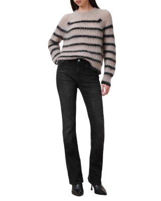 Haldan Mid Rise Slim Bootcut Jeans in Washed Black