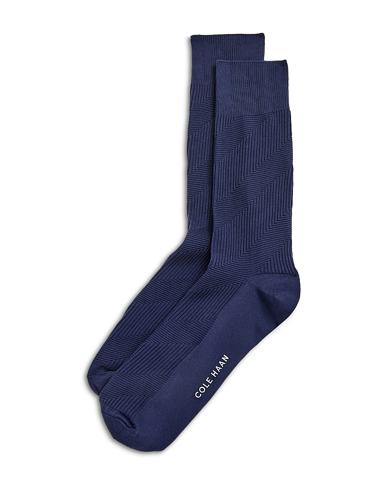 Cole Haan Dress Crew Socks In Marine Blue