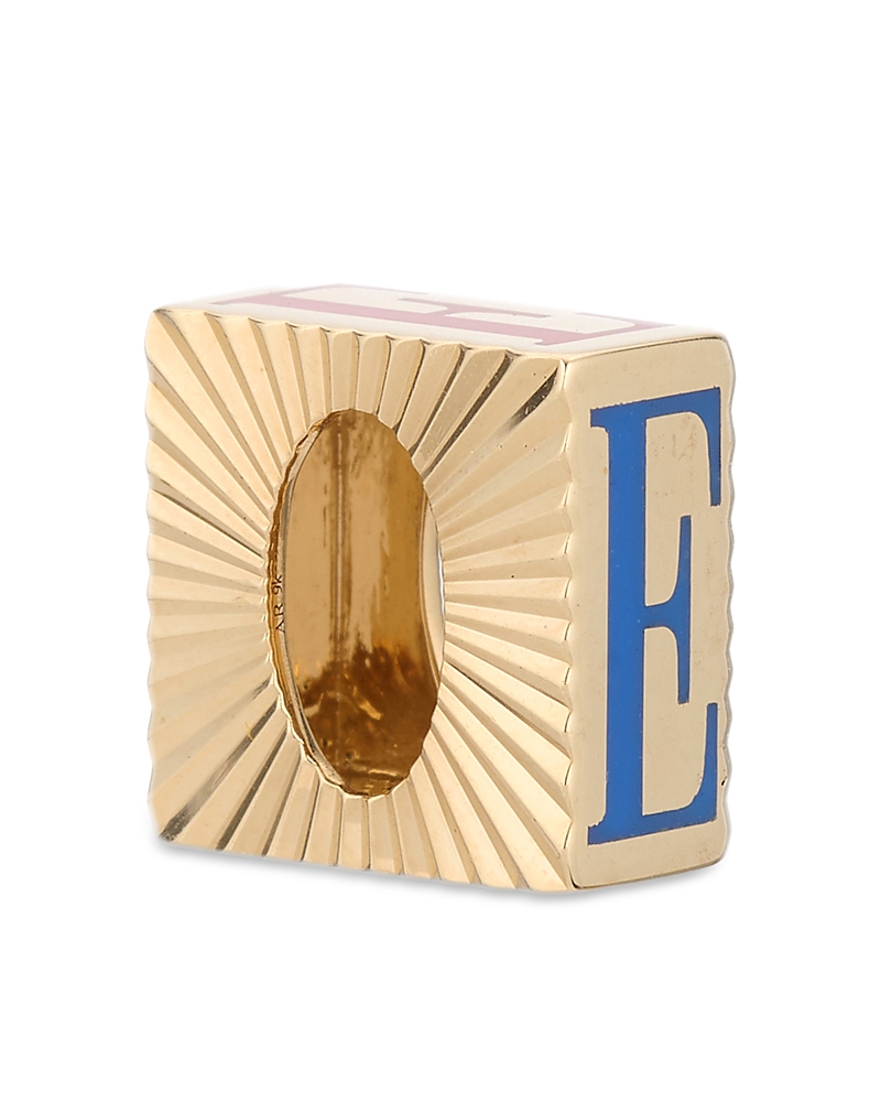 Adina Reyter 9k Yellow Gold Ceramic Initial Fluted Big Bead Pendant