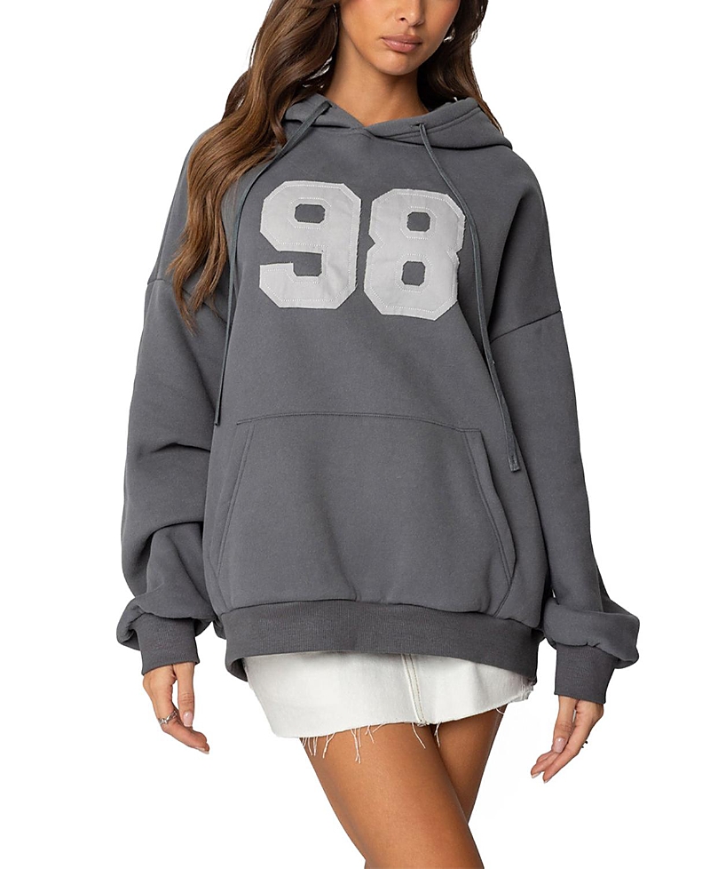 Edikted 98 Oversized Hoodie In Gray