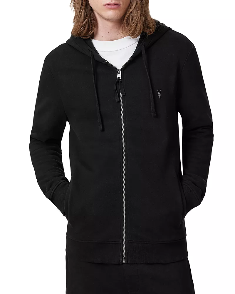 Allsaints Raven Cotton Full Zip Hoodie