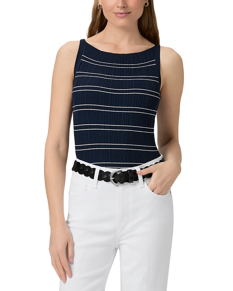 Paige Stripe Yuelia Tank Top In Dark Blue/white