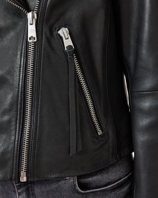 Dalby Slim Fit Leather Biker Jacket