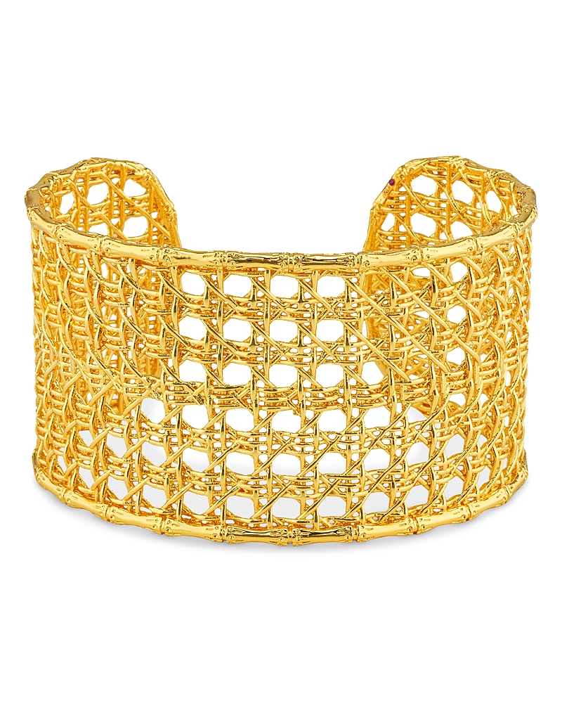 Capucine De Wulf Veranda Caning Cuff Bracelet In 18k Gold Plated In Gold