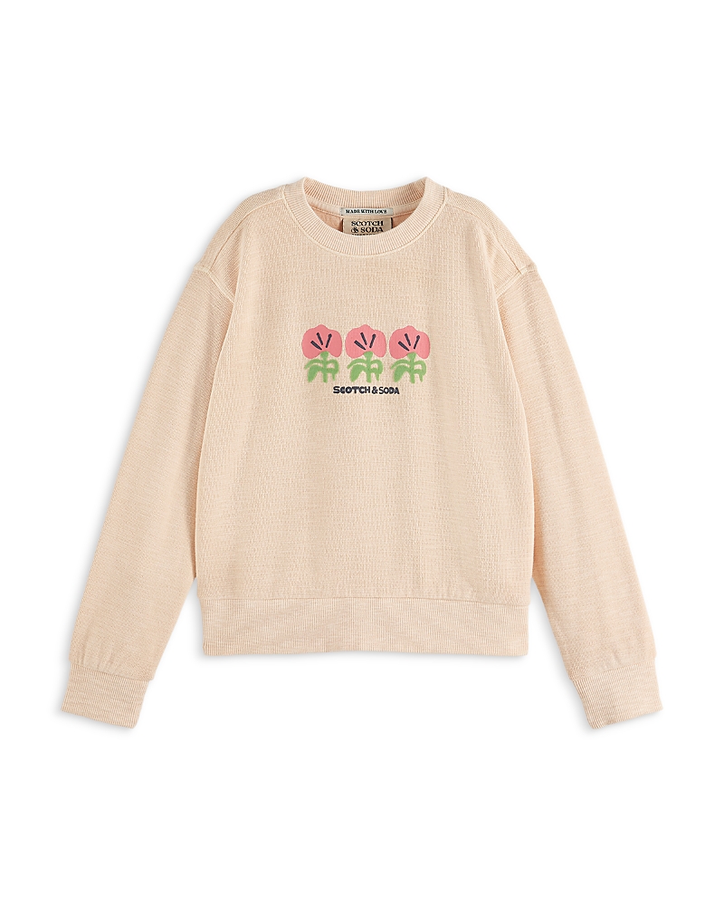 Scotch & Soda Printed Cotton-blend Sweatshirt In Powdered Pink