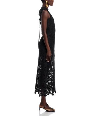 Crochet Mock Neck Maxi Dress - Exclusive