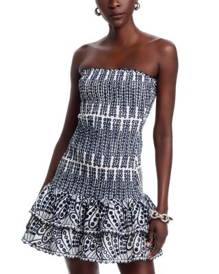 AQUA - Embroidered Eyelet Lace Mini Dress - Exclusive