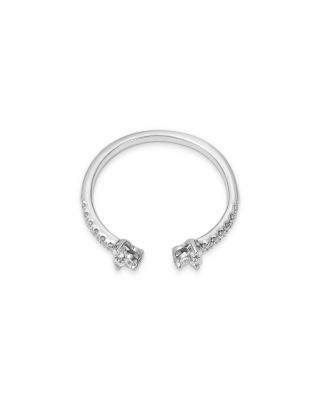 Diamond Open Trio Ring in 14K White Gold, 0.2 tcw