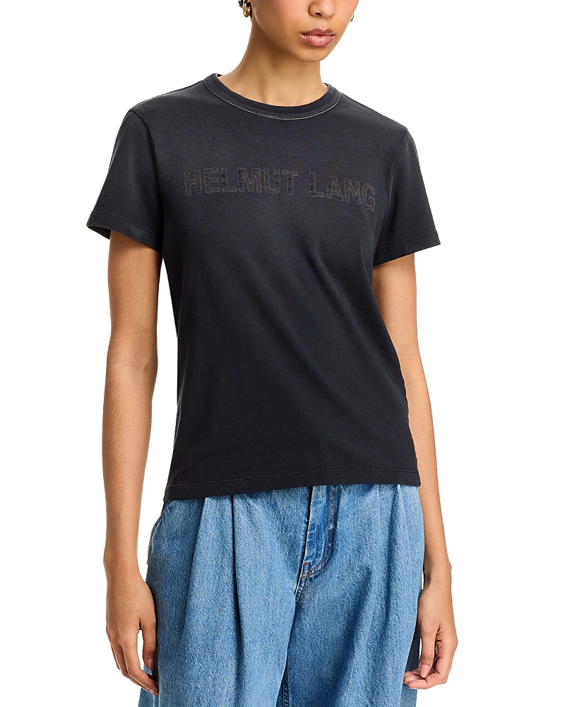 Helmut Lang Logo Embroidered Crew Neck Short Sleeve Top