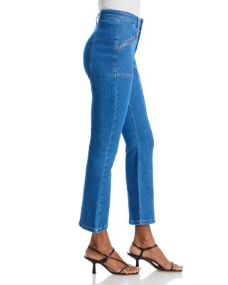Celeste Crop High Rise Flare Jeans in Surf Blue