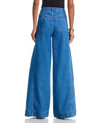 Carol Wide Leg High Waisted Jeans in Surf Blue