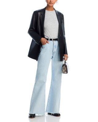 The Lax High Rise Flare Jeans in Wisp Raw Fray