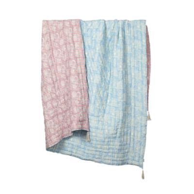 Aquamarine Handcrafted Cotton Quilt, Queen