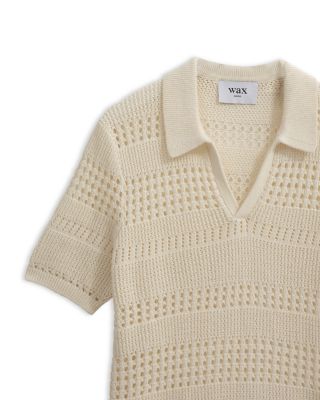 Siena Striped Open Knit Polo Sweater