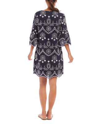 Flare Sleeve Embroidered Dress