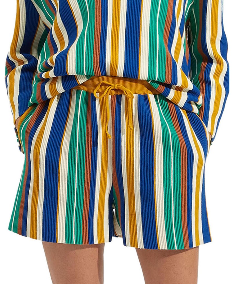 La DoubleJ Bay Pull-Up Shorts in Multicolor Verde