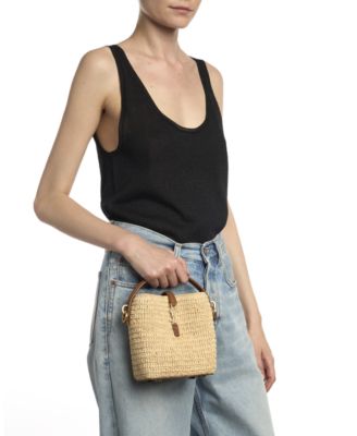 Le 37 Mini Bucket Bag in Raffia