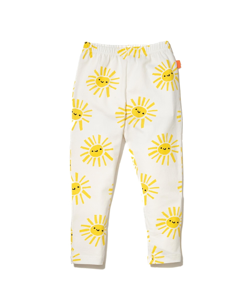 Mon Coeur Girls' Recycled Cotton Sun Leggings - Baby In Natural/yellow