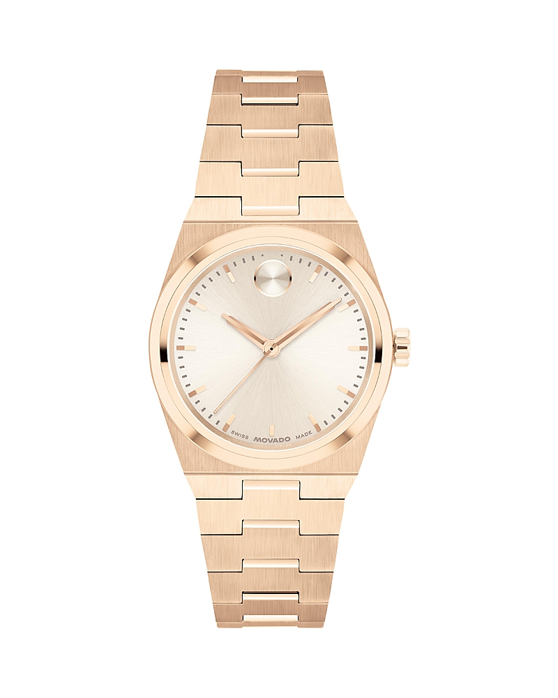 Movado Women's Bold Quest Swiss Quartz Ionic Plated Rose Gold Steel Watch 35mm In Rose Gold/rose Gold