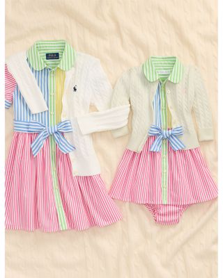 Girls' Striped Cotton Fun Shirt Dress - Little Kid
