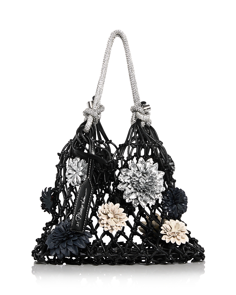 3.1 Phillip Lim Mini Macrame Flower Sac Top-handle Bag In Black Multi