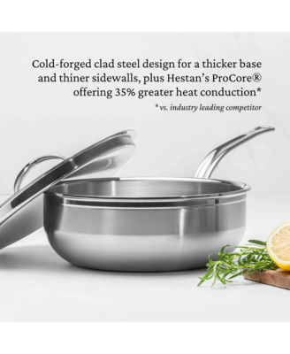 ProBond&reg; Forged 3.5-Quart Professional Clad Stainless Steel Essential Pan with Lid