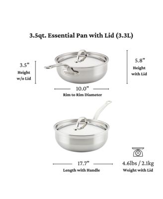 ProBond&reg; Forged 3.5-Quart Professional Clad Stainless Steel Essential Pan with Lid