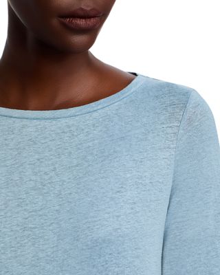 Boat Neck Three Quarter Length Sleeve Top 