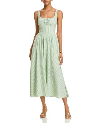 Moon River - Corset Poplin Midi Dress