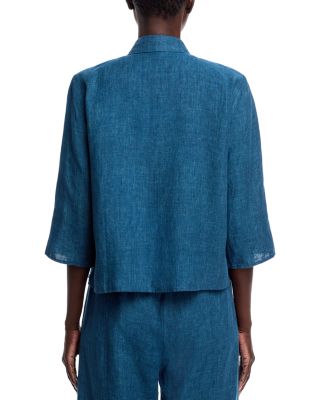 Washed Linen D&amp;eacute;lav&amp;eacute; Classic Collar Shirt