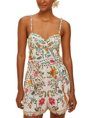 ☆関税込☆【FARM Rio】Garden Tiles Off White Romper Farm Rio - Garden Tiles Off White Romper | Mitchell Stores