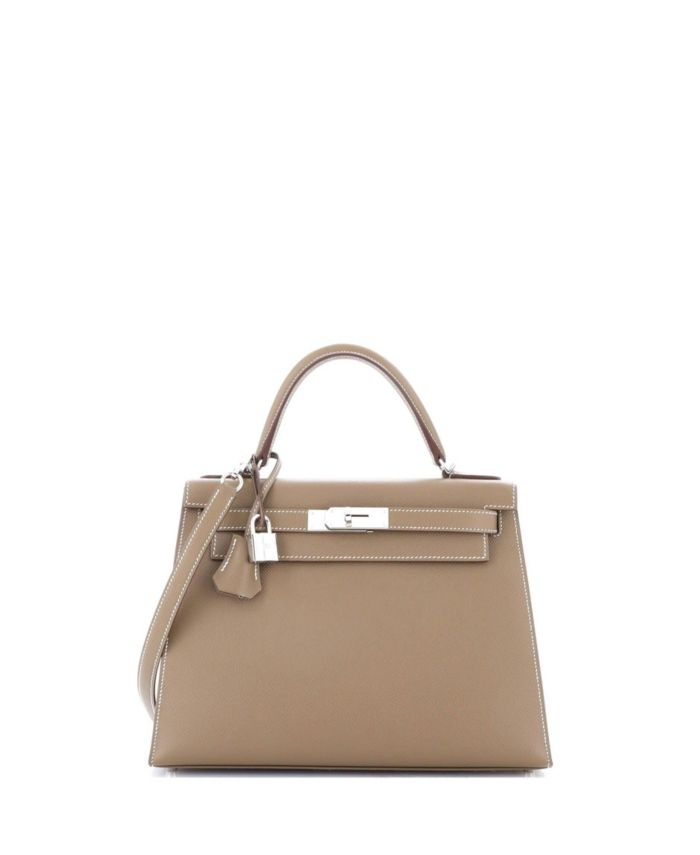 Kelly 28 Handbag Epsom with Palladium Hardware