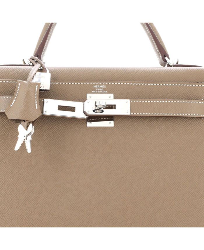 Kelly 28 Handbag Epsom with Palladium Hardware