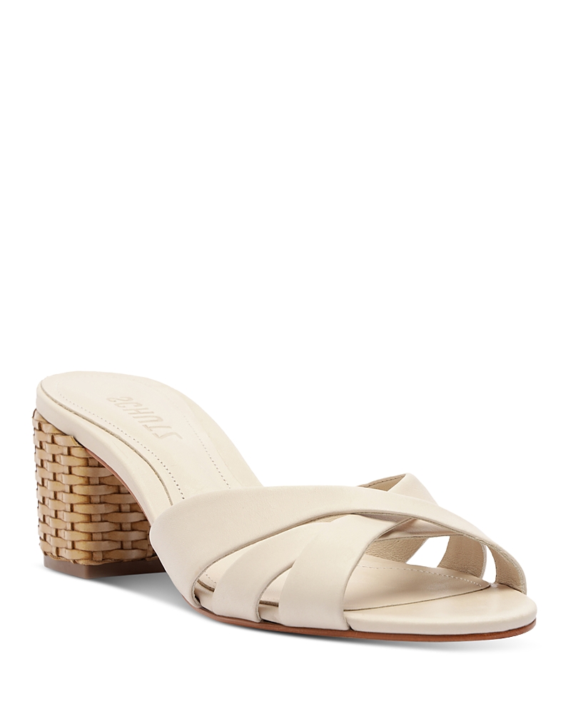 Shop Schutz Women's Keefa Straw Heel Sandals In Off White