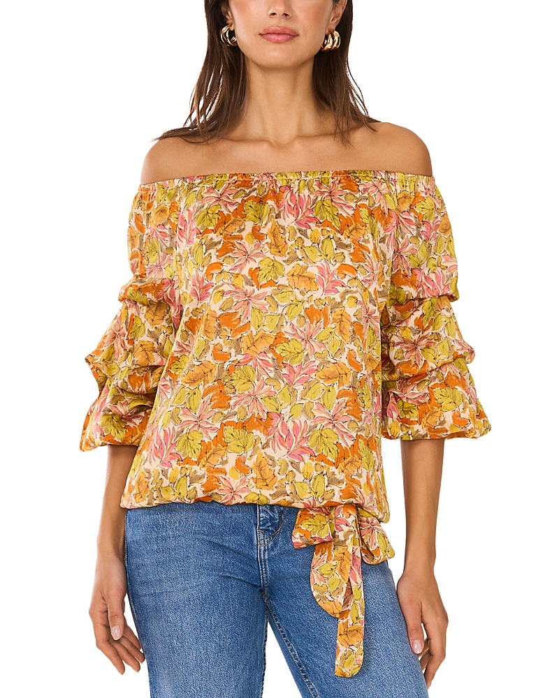 Vince Camuto Floral Off The Shoulder Bubble Sleeve Top